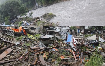 कालीगण्डकी नदीमा पहिरो खस्दा तीन जना घाइते, आठ घरमा क्षति